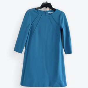 Antonio Melani Teal Shift Dress 3/4 Sleeves Size 4